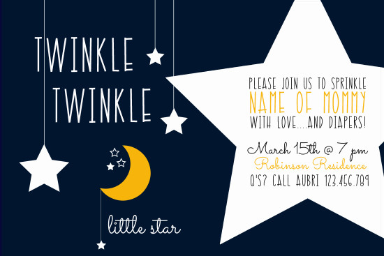 Twinkle Twinkle Little Star Baby Shower Invitation