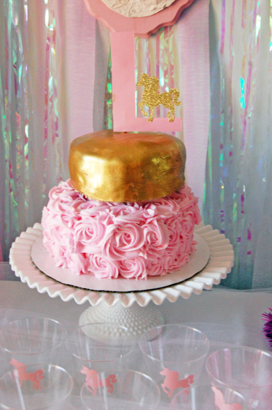 pink and gold unicorn birthday party