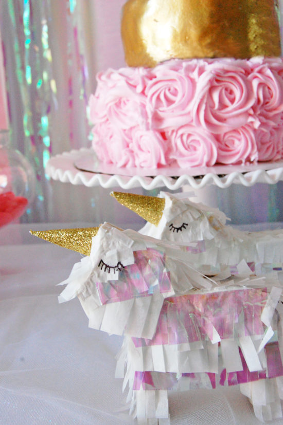 pink and gold unicorn birthday party