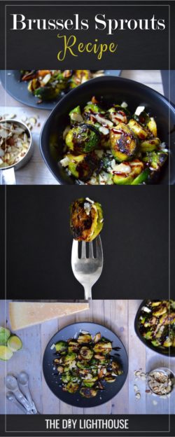 Brussels sprouts recipe for a tasty, savory dish. Healthy vegetable side dish with balsamic vinegar glaze. Ingredients + directions for pan frying. Food for the whole family or for a romantic date night. Delicious dinner recipe to make during the week or this weekend. Top pins 2017 and top recipe pin to try.