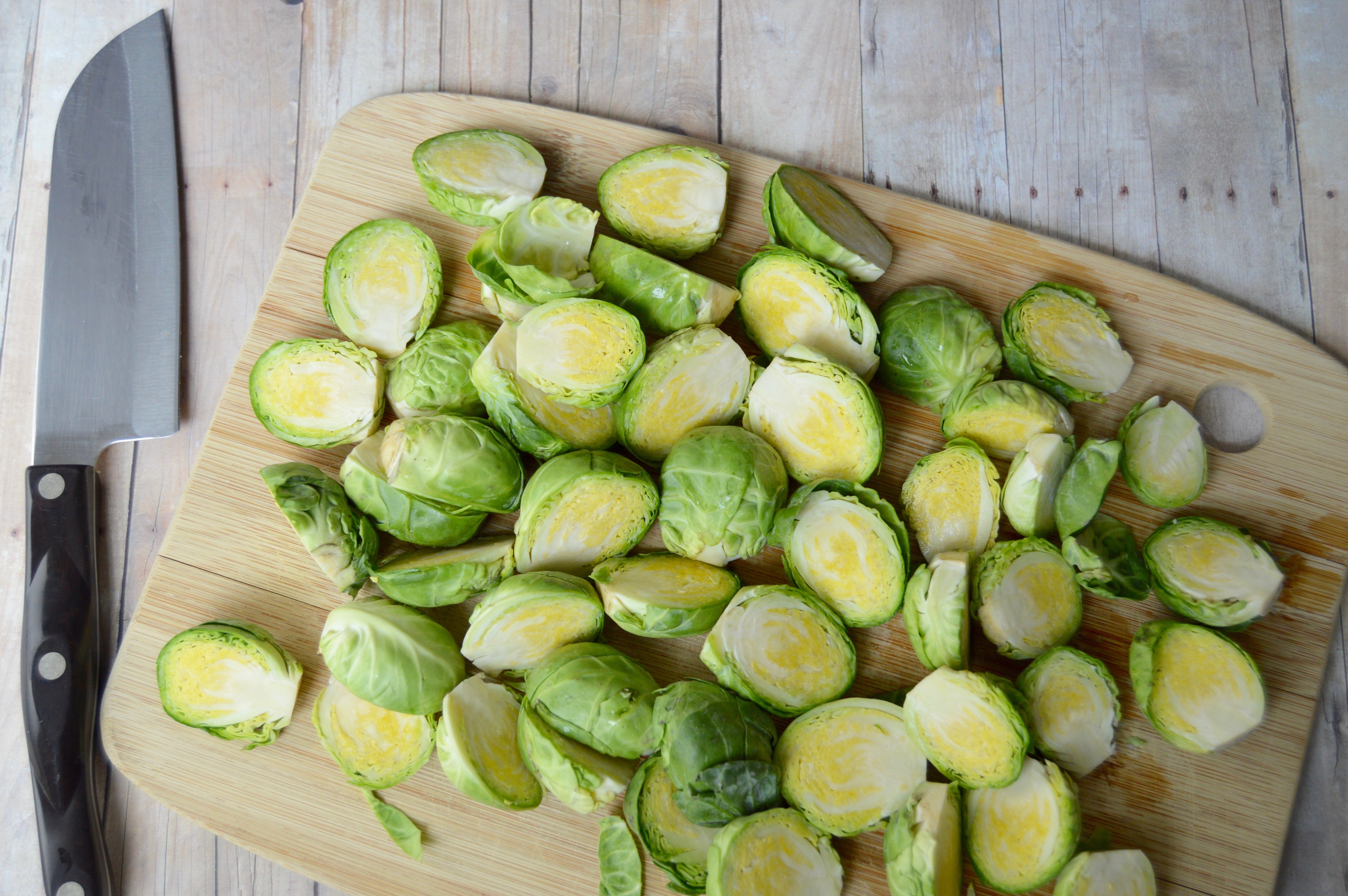 Brussels sprouts recipe for a tasty, savory dish. Healthy vegetable side dish with balsamic vinegar glaze. Ingredients + directions for pan frying.