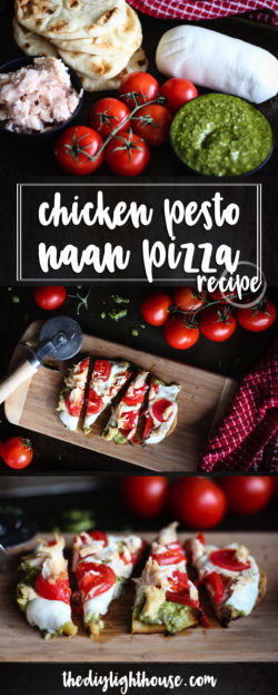 Chicken Pesto Naan Pizza pinterest