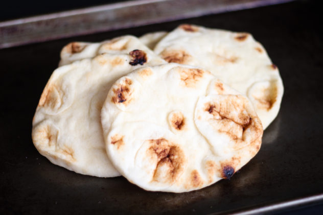 Chicken Pesto Naan Pizza