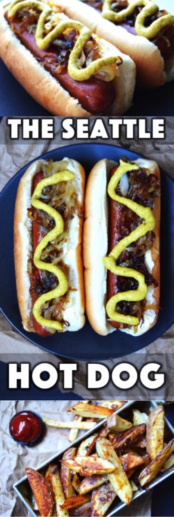 We're sharing our family's take on the Seattle hot dog recipe. Ingredients and directions for how to make the Seattle dog and baked red potato french fries.