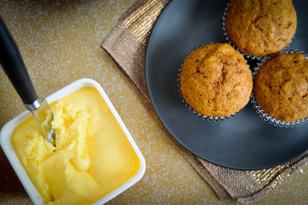 Moist Pumpkin Muffins with Gold 'n Soft