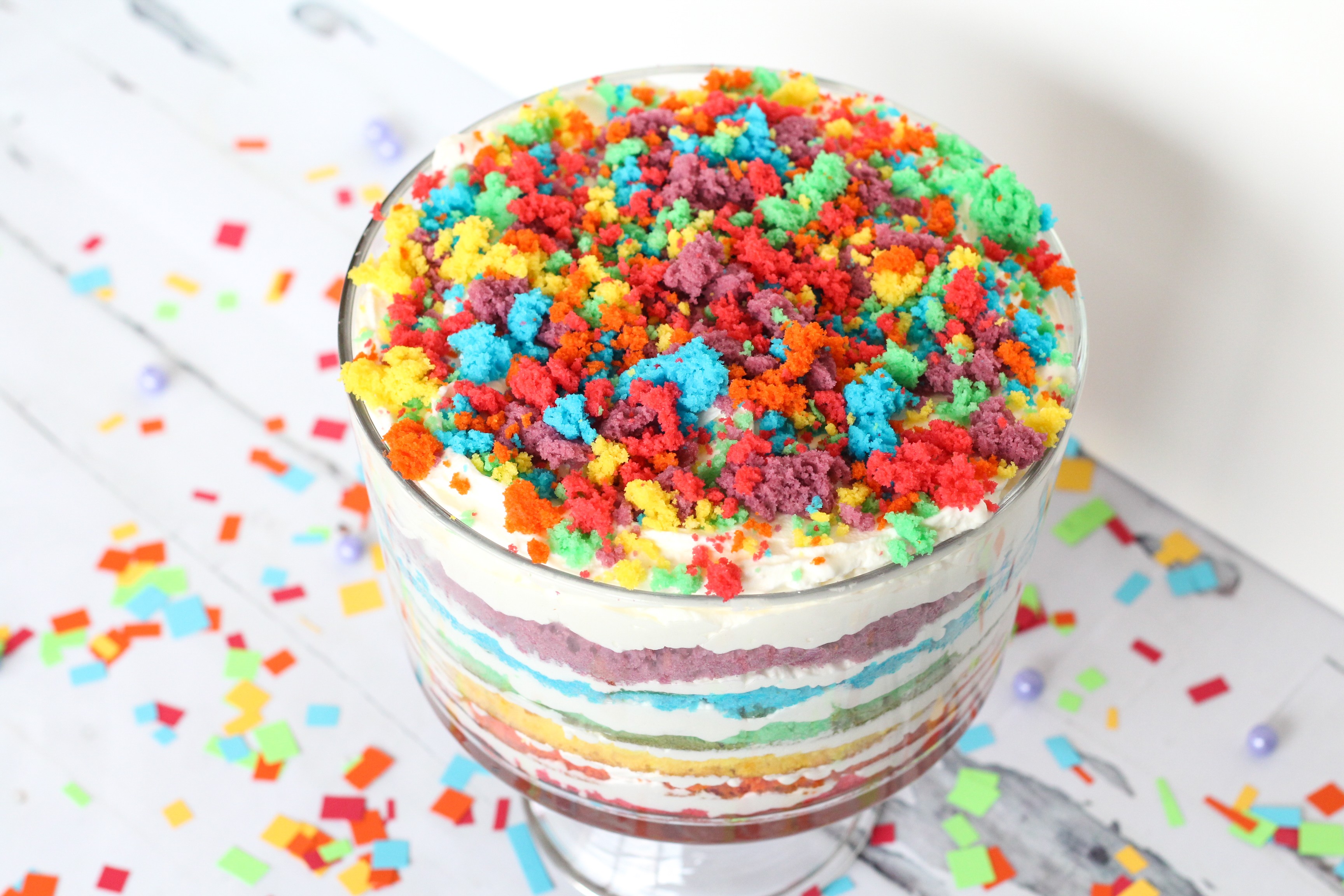 Rainbow Dessert Trifle - A Fun Party Recipe - The DIY Lighthouse