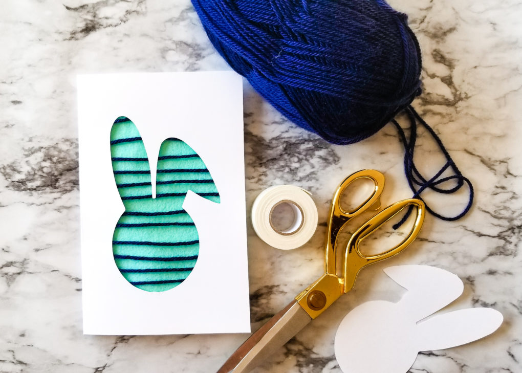 Spring Felt & Yarn Card Easter Craft for Kids
