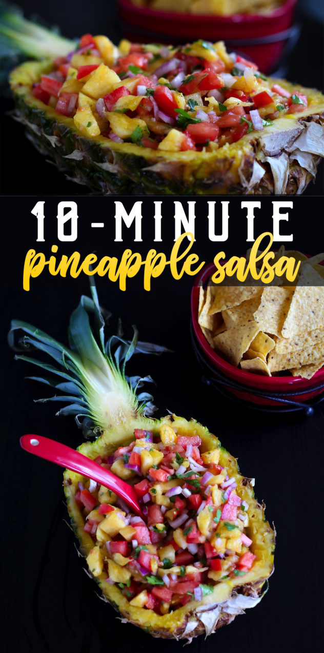10-Minute Pineapple Salsa Recipe. Just throw the ingredients in a bowl, mix, and you're good to go! Enjoy this refreshing and flavor-packed dish. Perfect for your next summer party or just a refreshing bite at home.