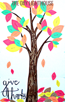 tree of gratitude & thanksgiving trunk and leaves