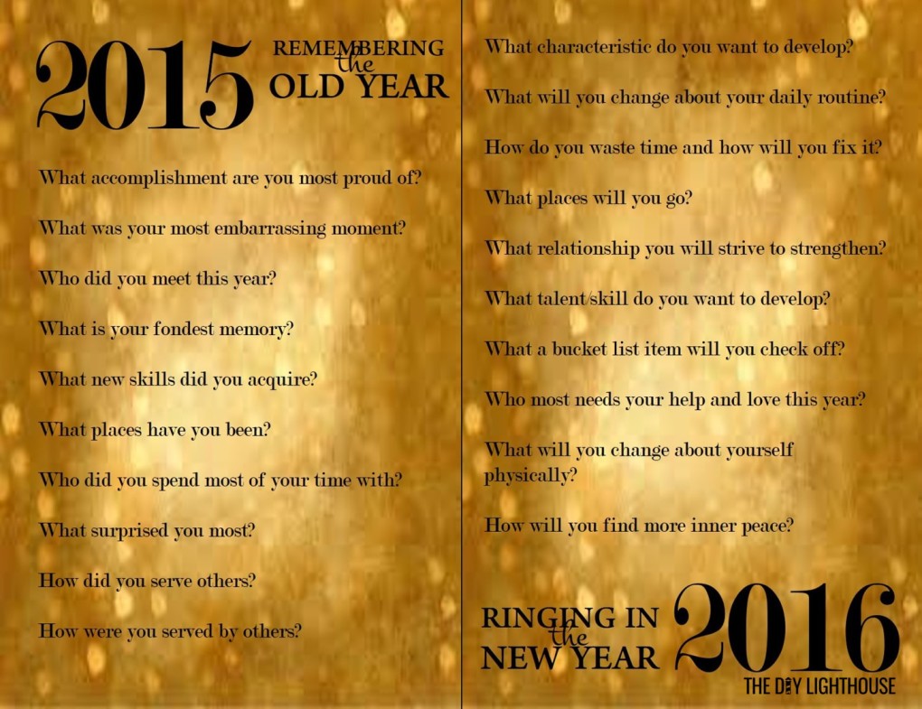 New Year Resolutions Worksheet gold