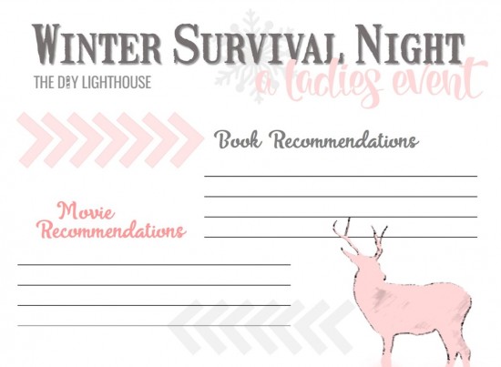 Winter Survival Night free printable