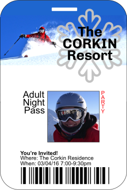 Ski Pass Party Invitation