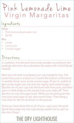 pink lemonade lime virgin margaritas recipe directions