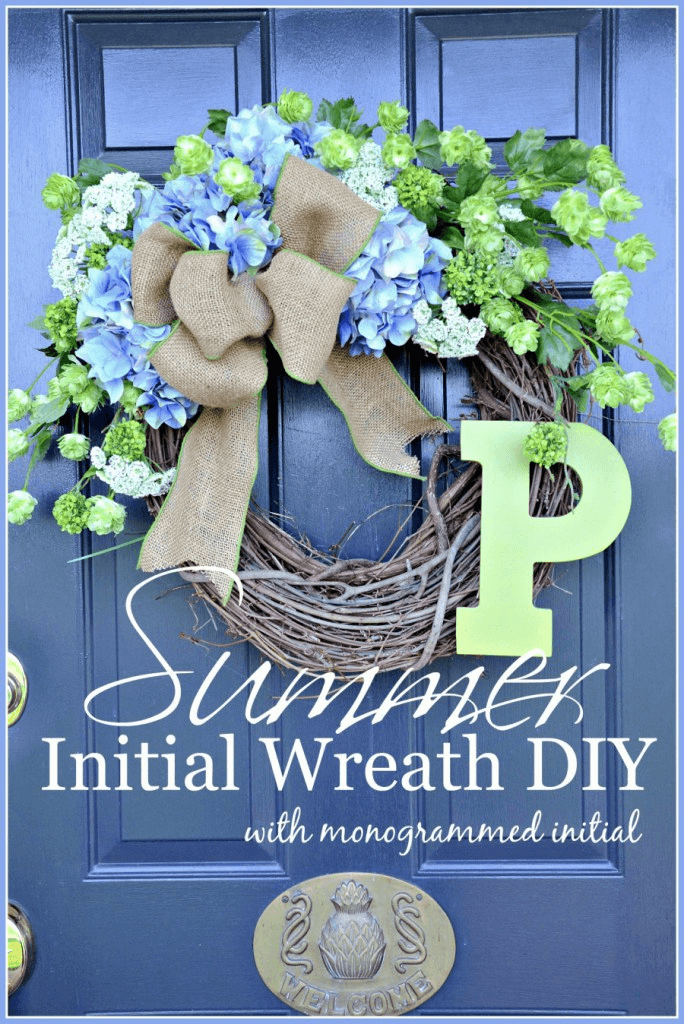 DIY Blue Hydrangea Wreath