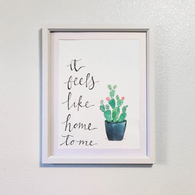 it feels like home to me watercolor painting