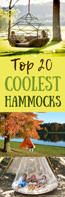 Coolest Hammocks ever! A list of the top 20 coolest hammocks and it's got everything from an outdoor cage hammock, to an indoor hanging seat hammock, to a kayak hammock, to a tent hammock, to a... wait for it... bathtub hammock!