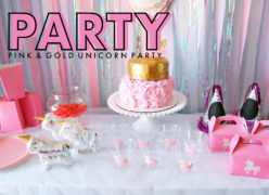 pink and gold unicorn birthday party