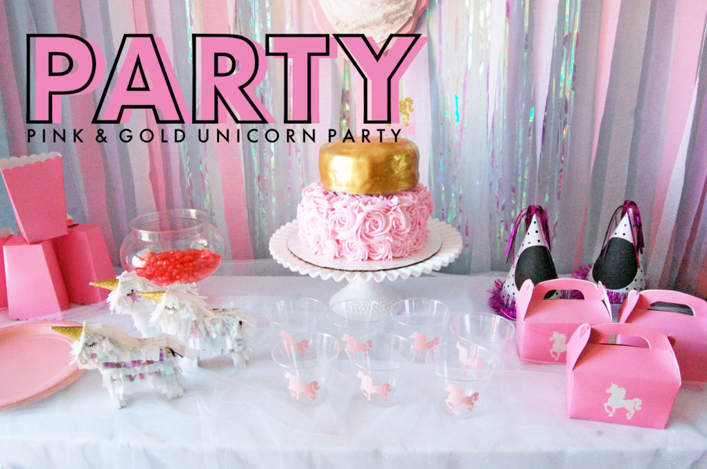 pink and gold unicorn party