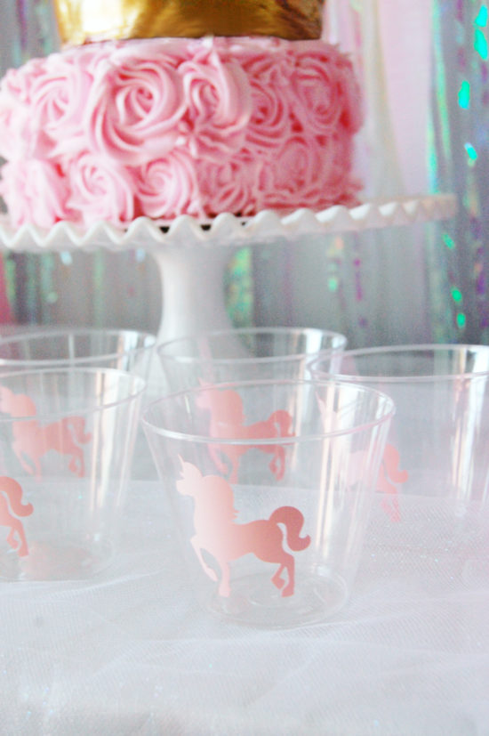 pink and gold unicorn birthday party