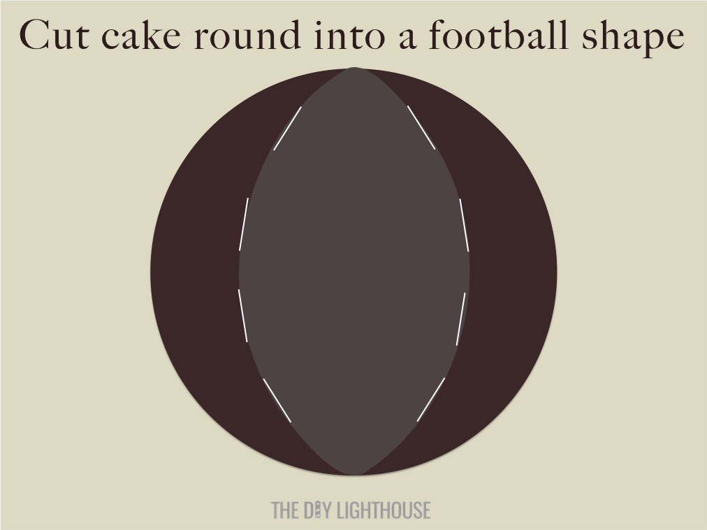 cut-cake-round-into-a-football-shape