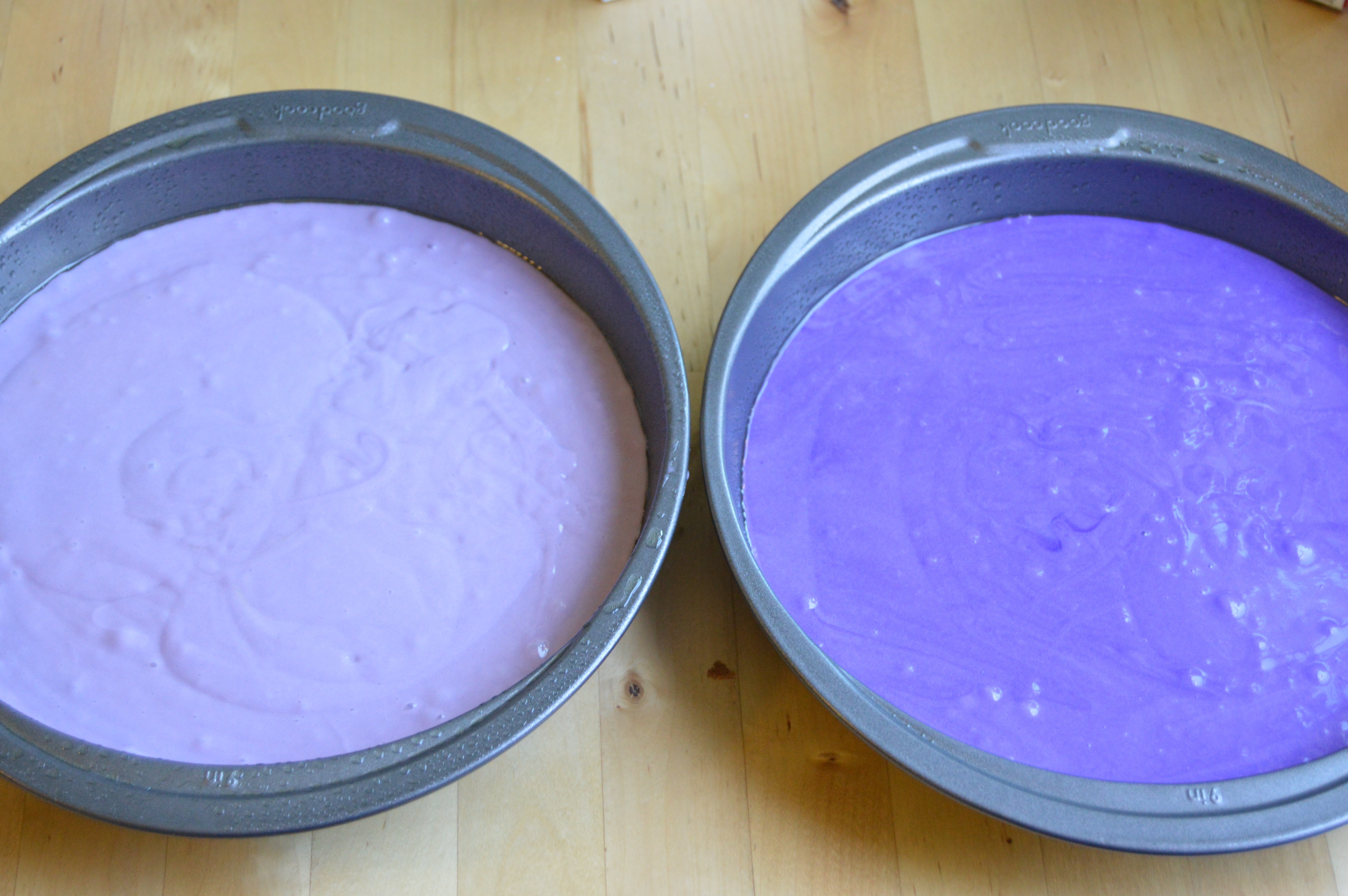 DIY wedding cake on a budget two round cake purple
