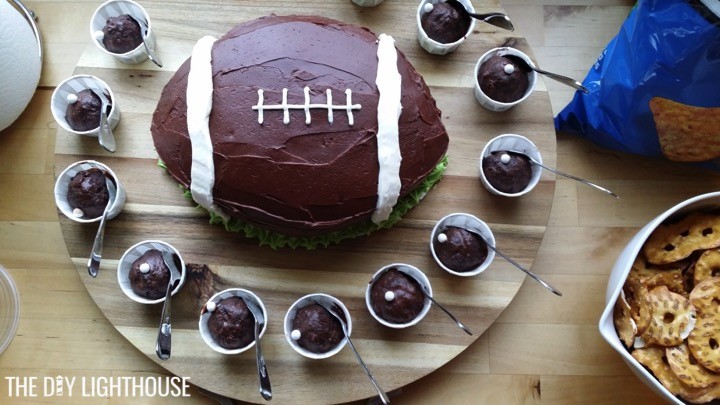 Super Bowl LVII - Football cake inside a pound cake - Who is your team  today? Chiefs or Eagles?