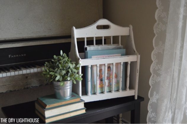 DIY music holder painted-and-distressed-magazine-rack-for-a-farmhouse-style-music-holder