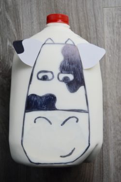 Milk Cow Craft Step 5 | Kids Project Idea | how to make a cute cow on your milk jug | Draw a Cow on your Gallon of Milk | Easy, quick, and fun craft idea for kids