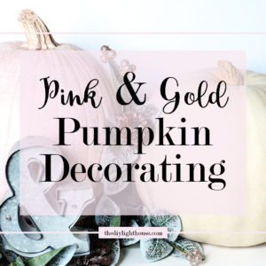 DIY pink & gold-dusted pumpkin decorating