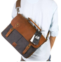 Gifts for him | Manly man gift ideas | Christmas gift or Fathers Day gift ideas for husband or dad | leather canvas messenger bag