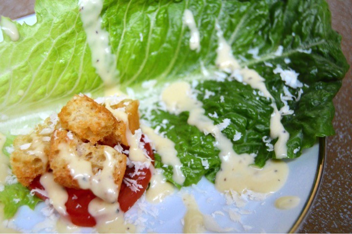 Deconstructed Caesar salad side dish. Romantic dinner menu for a date night in in that you can make in 15 minutes! Quick + easy fancy meal at home. Pasta main course, salad, + side dish recipes.