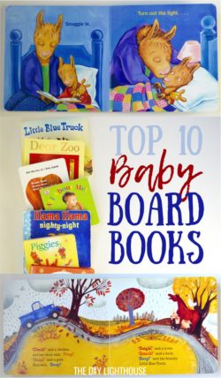 Top 10 Baby Board Books List | The top ten baby board books to read with your child. List of the best board books for little girls + boys. Board book list to know + baby shower gift ideas.