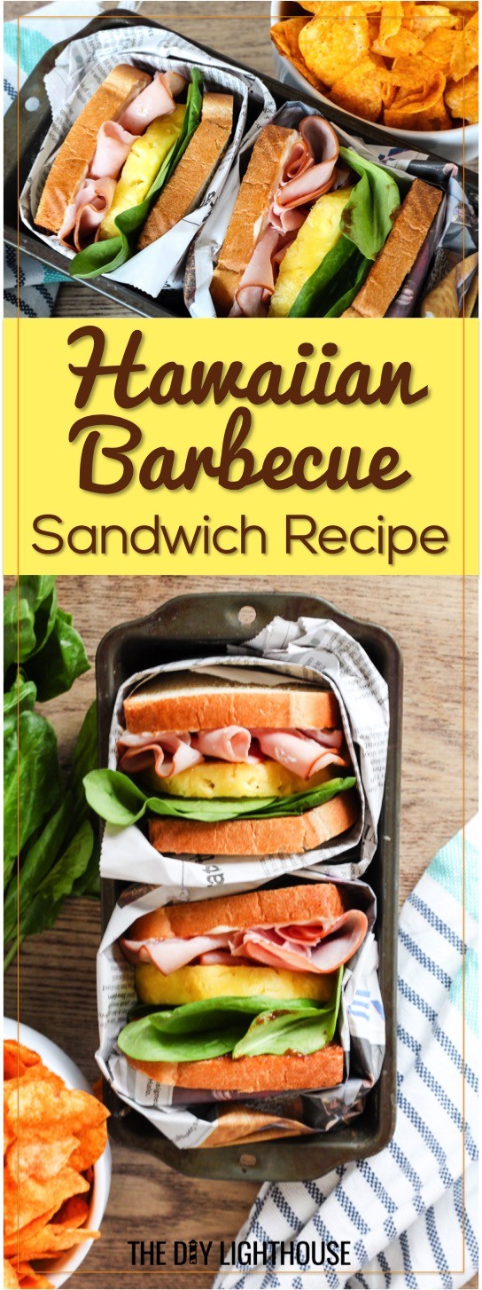 Hawaiian Barbecue Sandwich Recipe. Ingredients list and directions for how to make a Hawaiian barbecue sandwich with ham and pineapple. A fun + flavorful sandwich recipe for spring + summer. #SandwichWithTheBest #ad