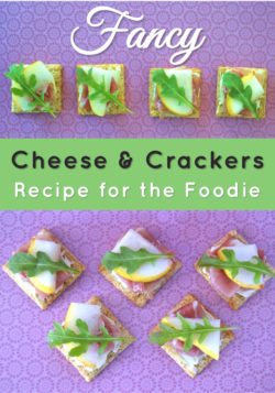 Fancy cheese and crackers recipe for the foodie with TRISCUIT Crackers, creamy cheese spread, prosciutto, pear, and arugula leaves. Perfect appetizer or snack. Delicious food to make for a party or just for fun with the kids. 
