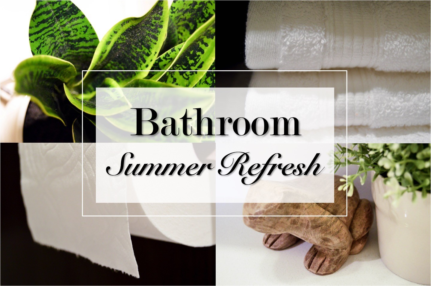 Bathroom summer refresh with summery home decor ideas. A relaxing + classy bathroom sanctuary with an upscale, simple, contemporary, + modern design. By adding a few details, I was able to create a perfectly classy summer sanctuary in my bathroom. I share 5 bathroom summer refresh tips with pictures! Bathroom tour.
