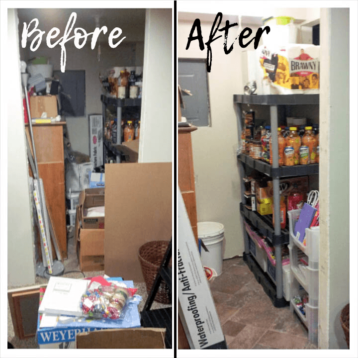 Food storage organization before and after