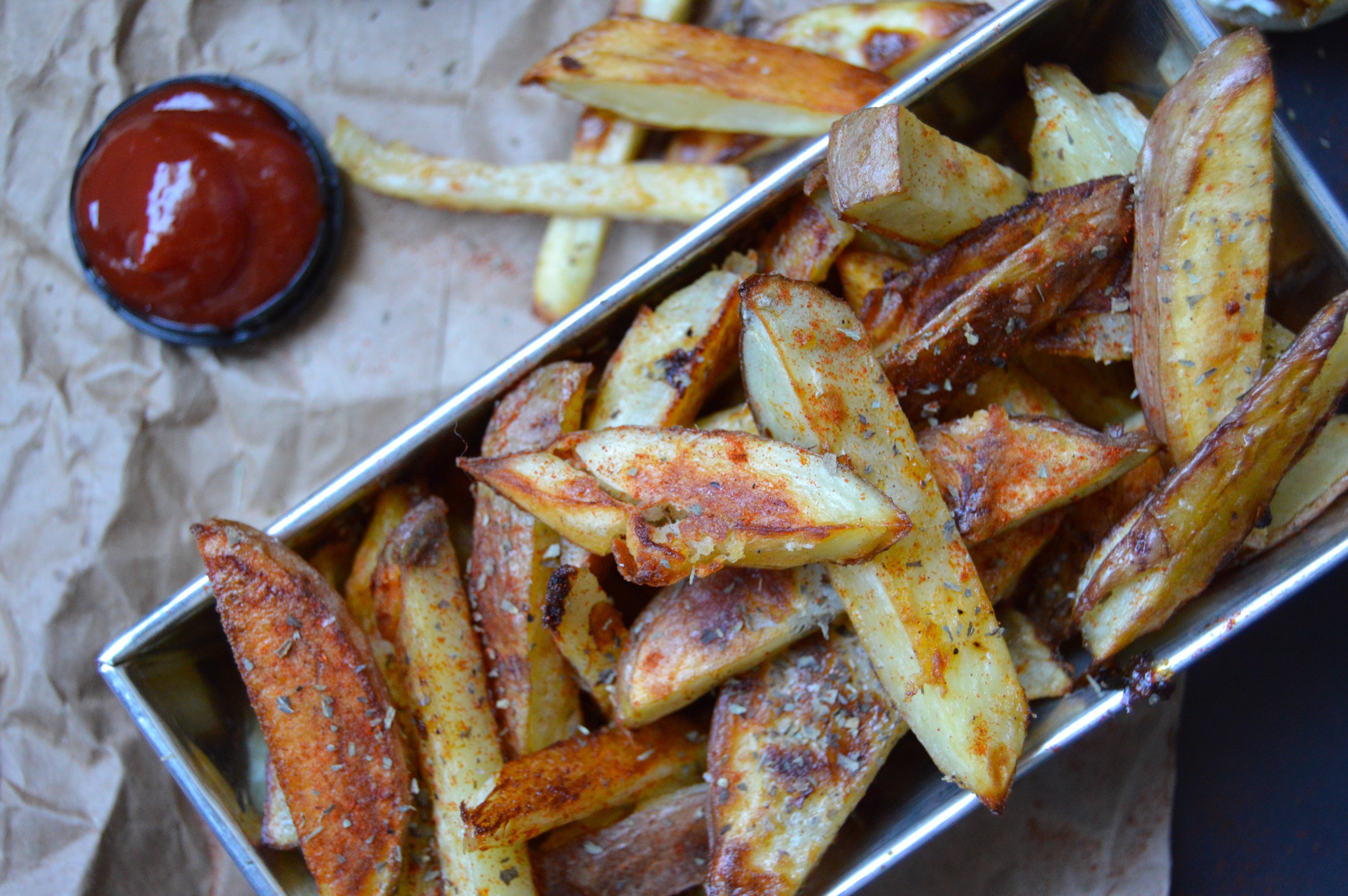 Baked red potato french fries