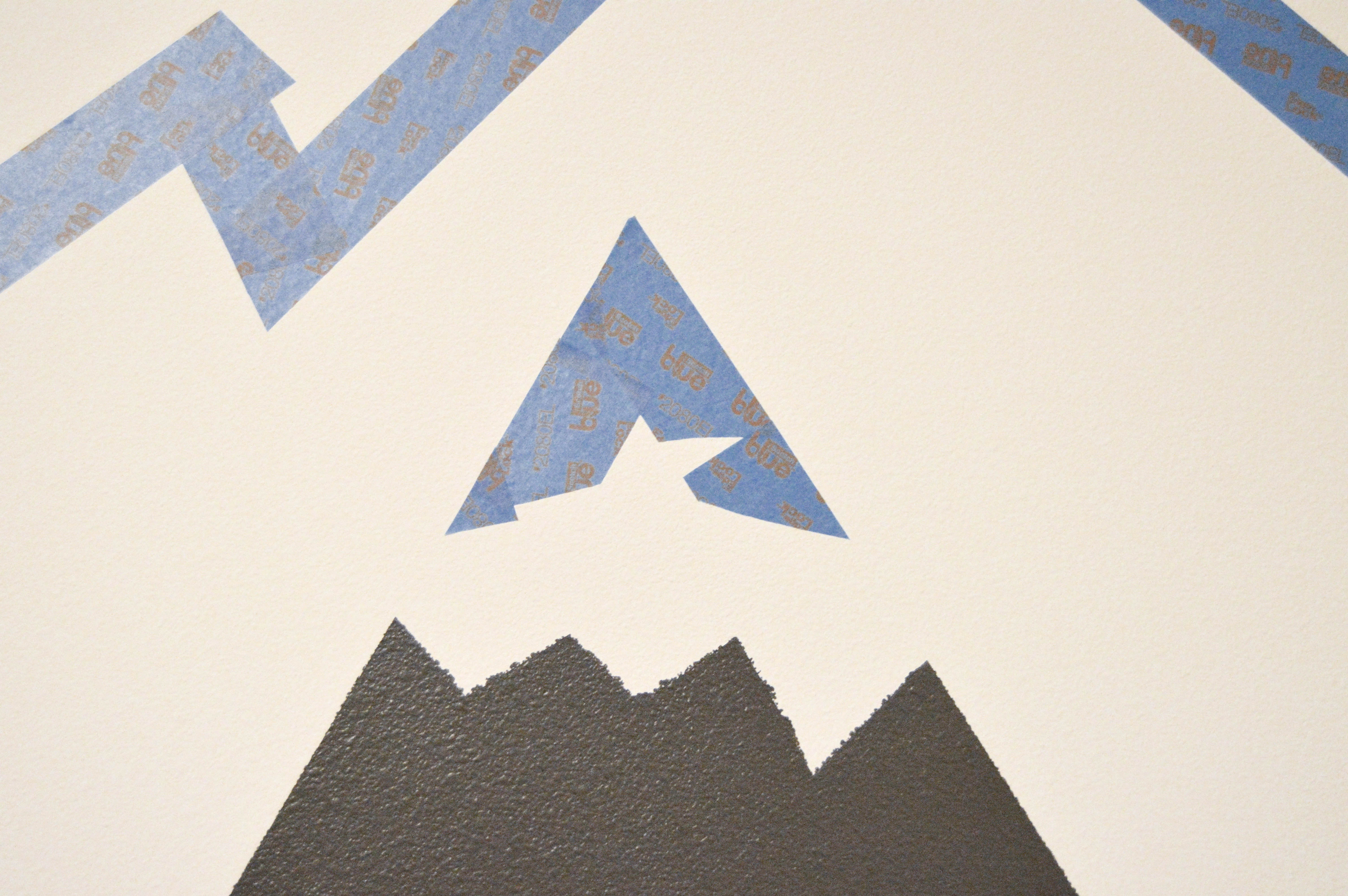 Step 3 Mountain Mural Tutorial - Easy and quick step by step DIY mountain mural tutorial for how to paint a mountain mural on a budget. Cute nursery wall idea for a mountain themed room.