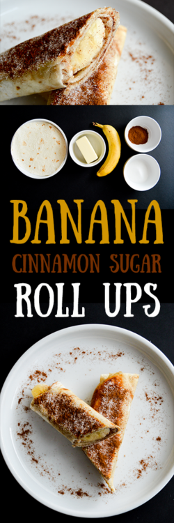 Banana cinnamon sugar tortilla roll ups recipe inspired by churros. These easy banana churro pinwheels make a tasty snack, appetizer, or treat for Cinco de Mayo. Simple 5 ingredient recipe that the kids will love! 