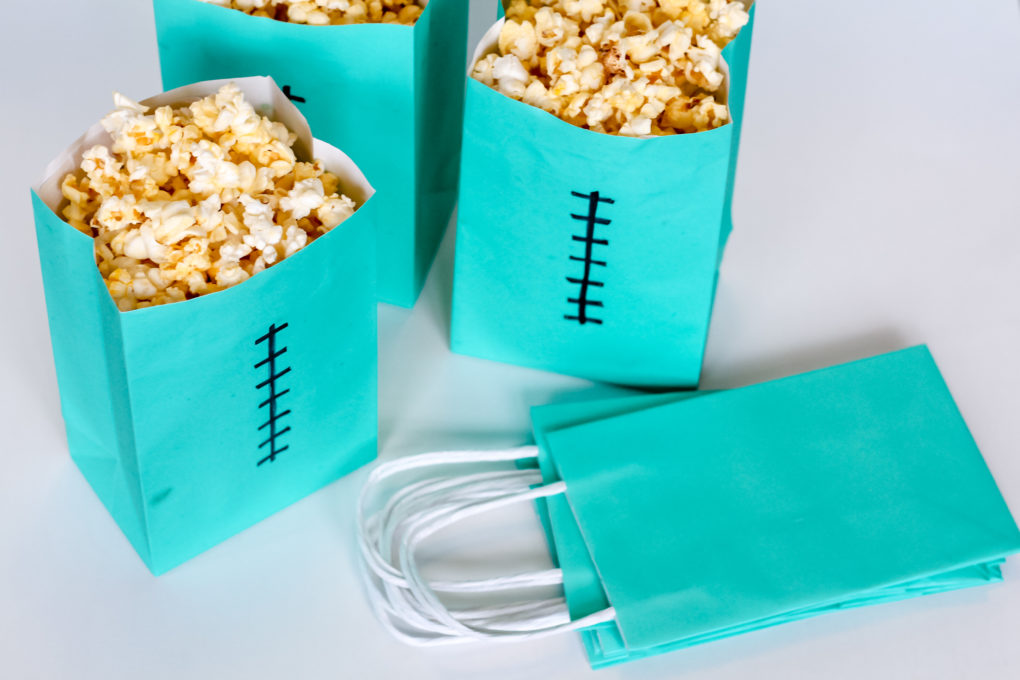 Party Checklist for the Big Game diy popcorn bag hack