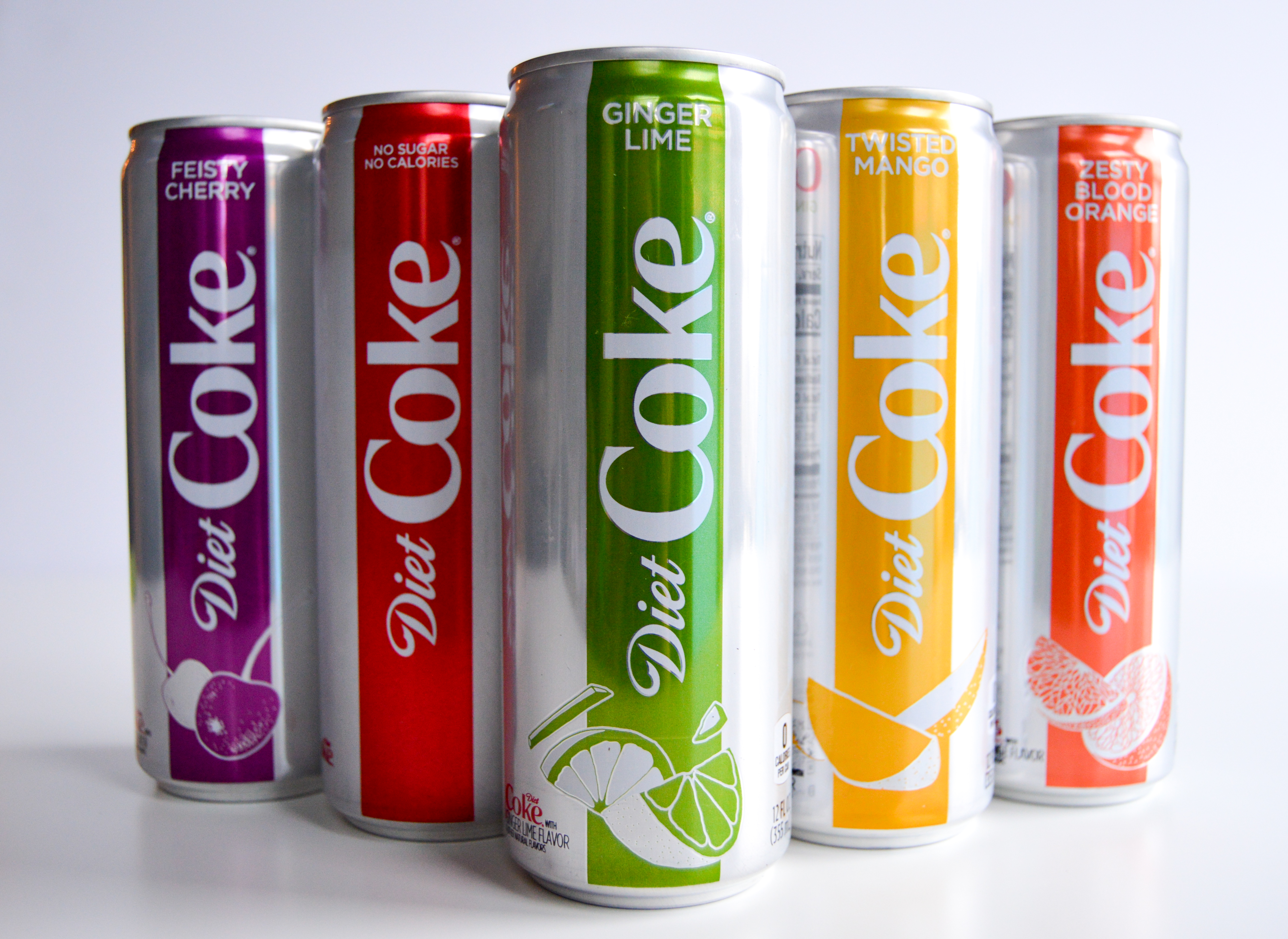 New Diet Coke Flavors: Feisty Cherry, Ginger Lime, Twisted Mango, and Zesty Blood Orange