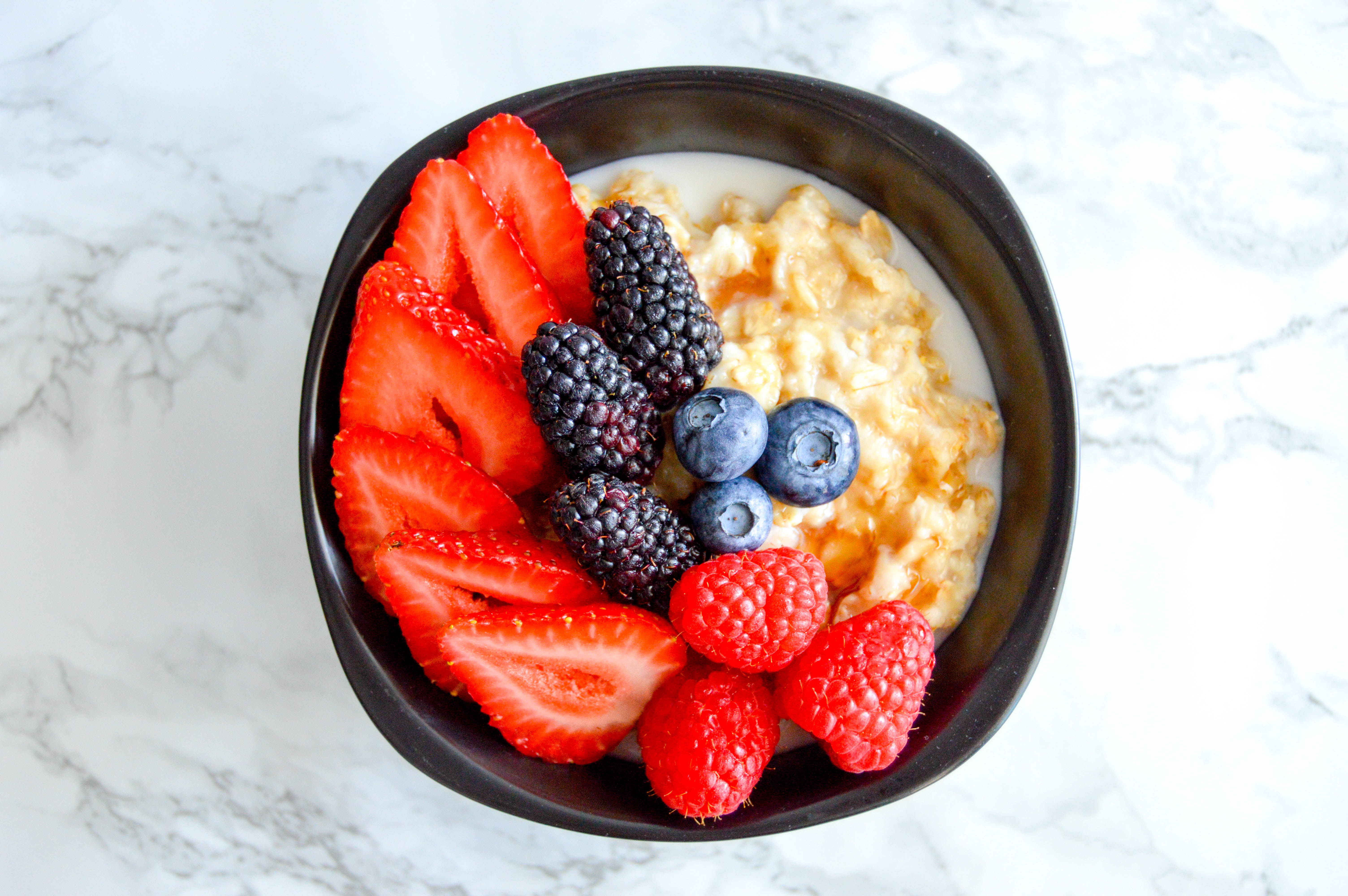 fiber filled oatmeal bowl directions - berries