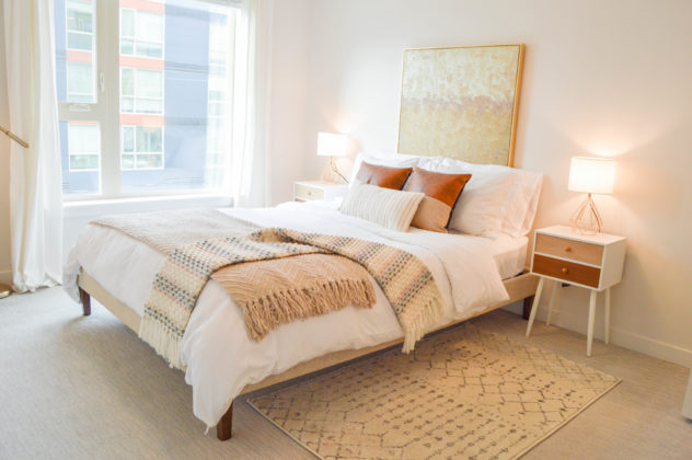 Bedroom Staging: Tips for how to stage your home on a budget. Staging without spending lots of money and still getting a contemporary, modern feel with furniture and decor.