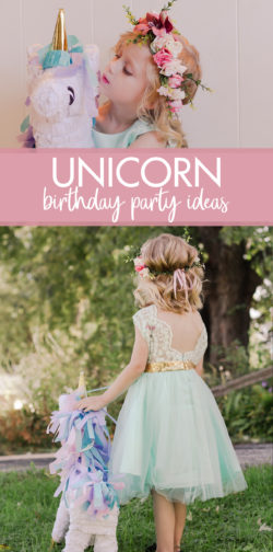 Unicorn Birthday Party Ideas for girls | pink gold purple and mint