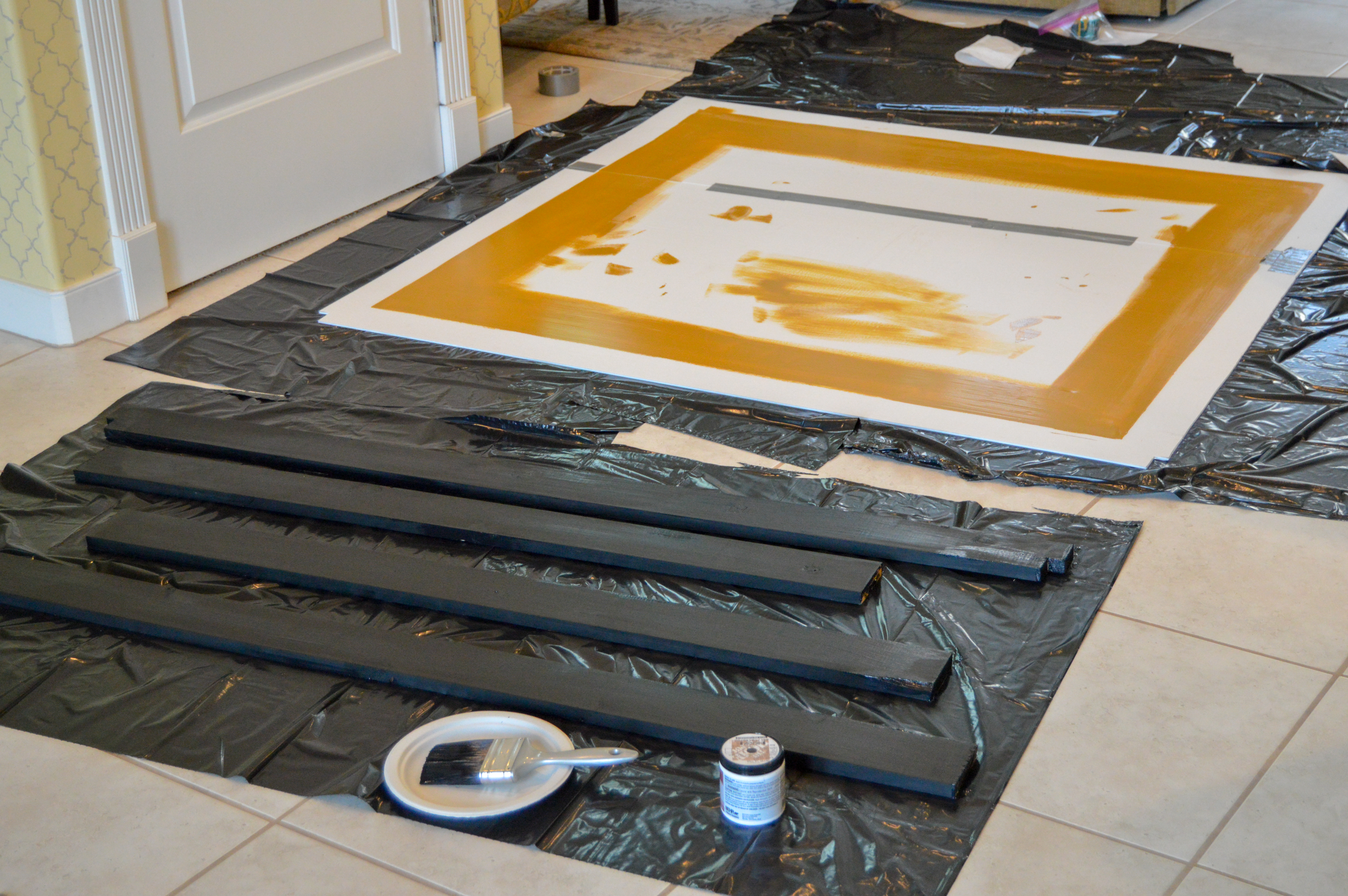 painting the frame and matting