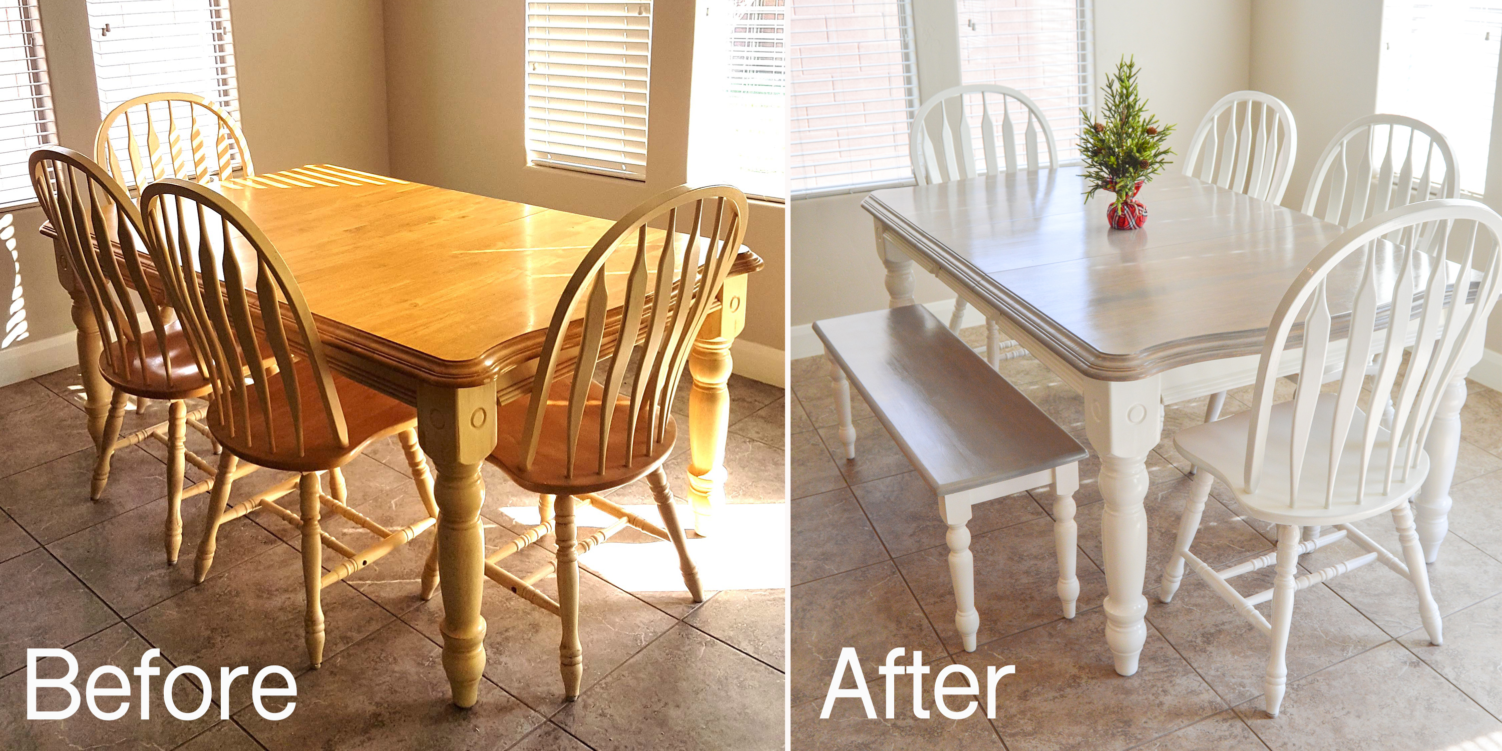 Painted table and discount chairs