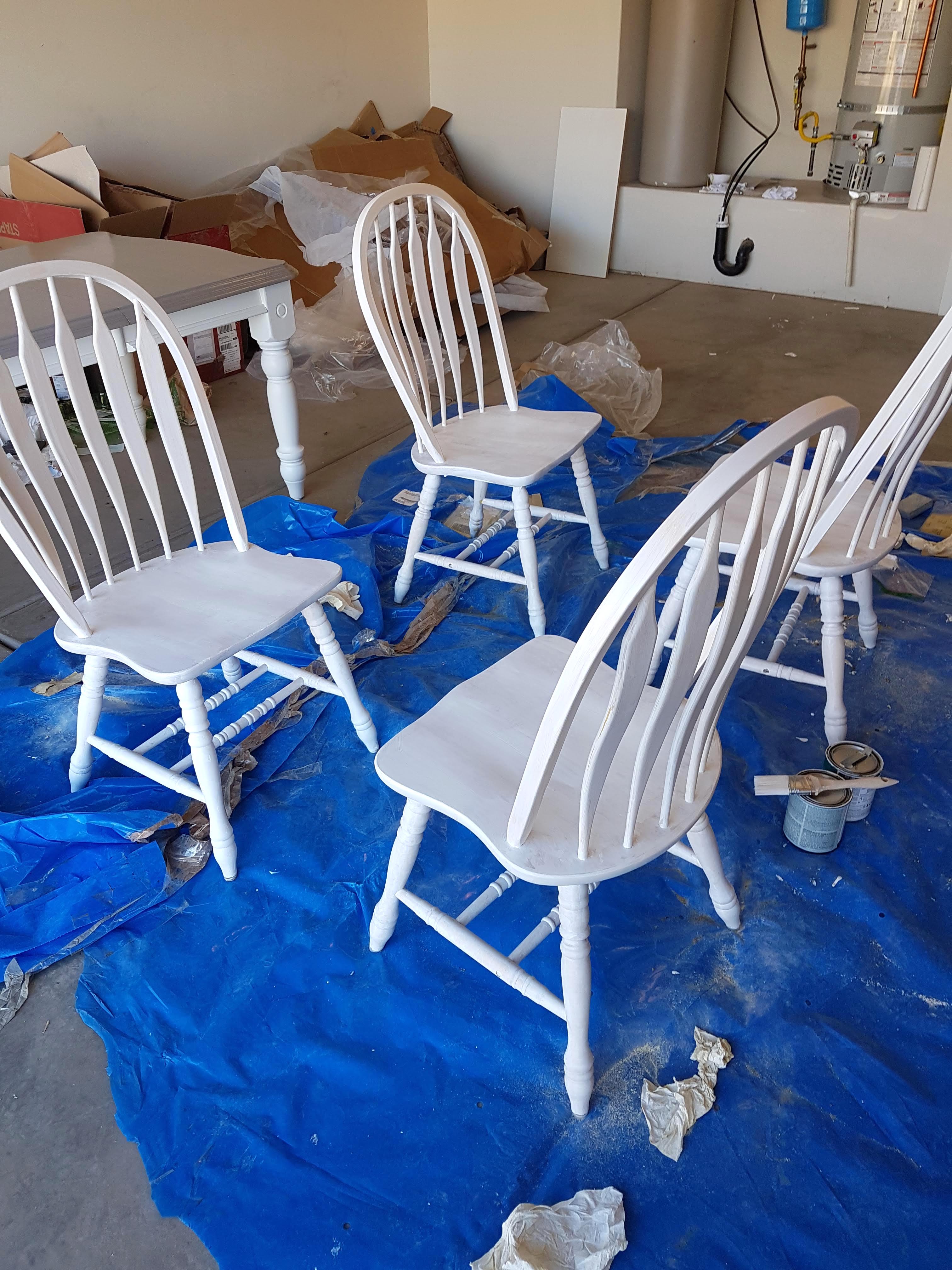 painting dining chairs white
