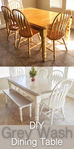 Diy Grey Paint Wash Dining Table Chairs The Diy Lighthouse