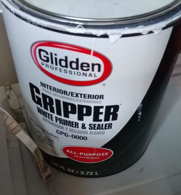 Glidden gripper white primer and sealer I used for the project