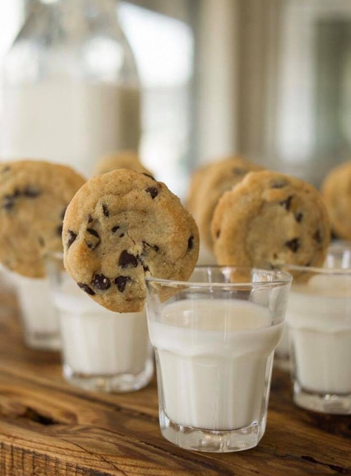 chocolate chip cookies and milk bar wedding food ideas